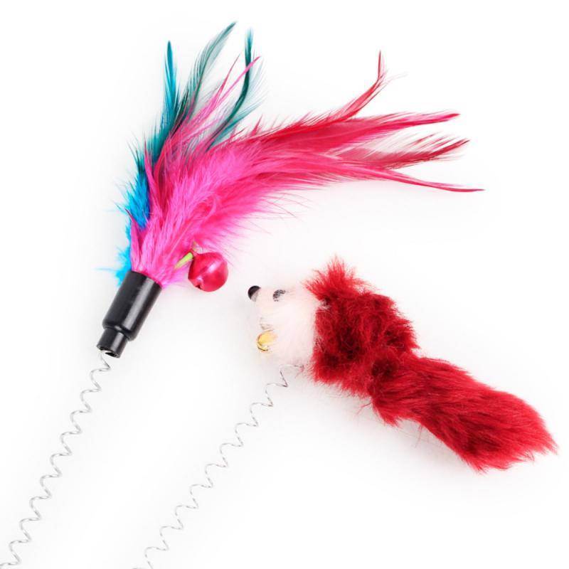 Spring Feathers Cat Toy with Suction Cup Cat Toys Cats & Dogs a1fa27779242b4902f7ae3: Feather|Mouse