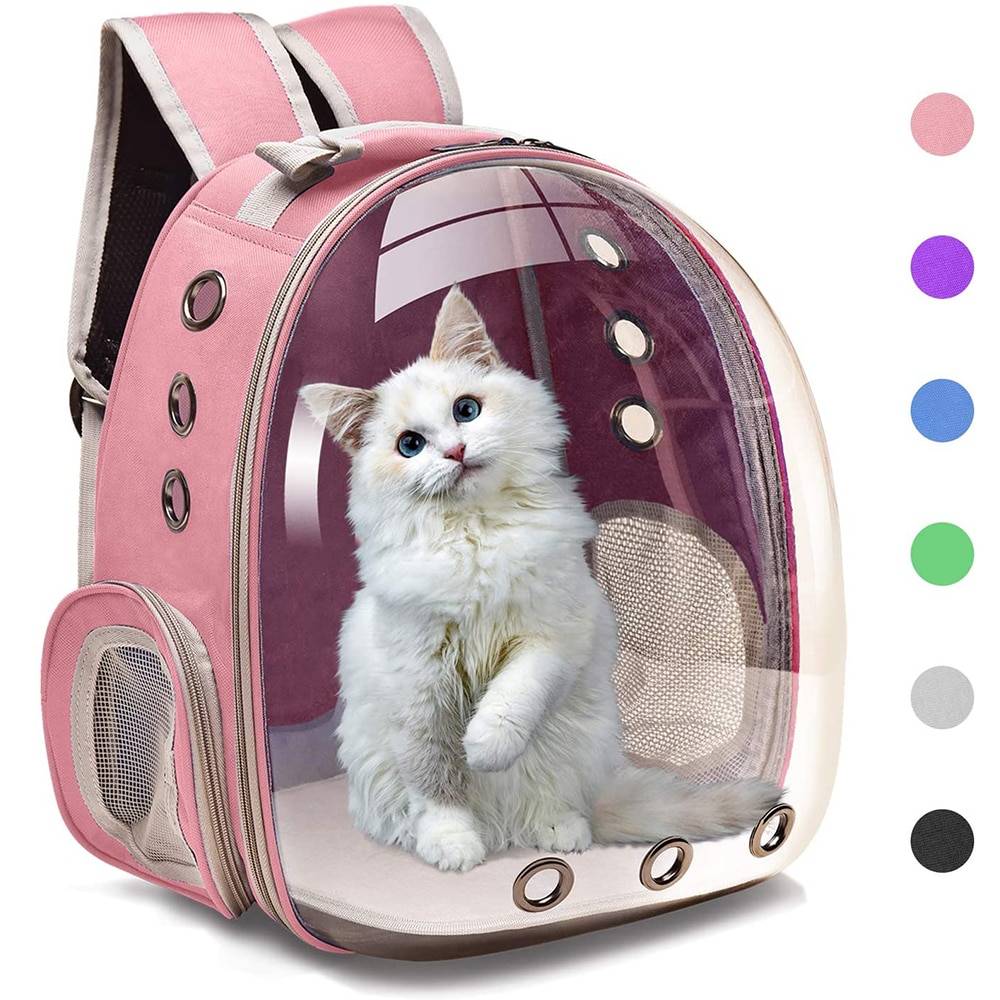 Transparent Cat Carrier Backpack Cats & Dogs Pet Carriers & Cages cb5feb1b7314637725a2e7: Black|Blue|Gray|Green|Pink|Red