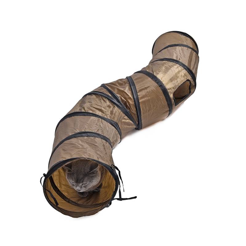 Foldable Cat Play Tunnel Cat Toys Cats & Dogs cb5feb1b7314637725a2e7: Brown