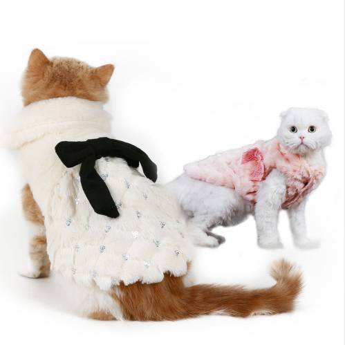 Elegant Winter Coat Cat Clothing Cats & Dogs cb5feb1b7314637725a2e7: White