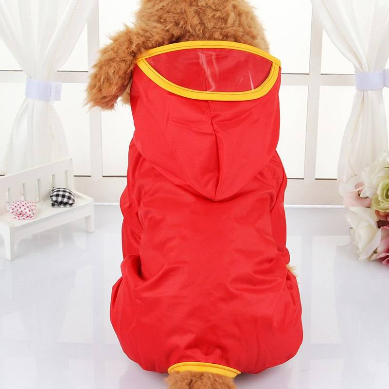 Hooded Dog Raincoat with Peak Cats & Dogs Dog Clothing cb5feb1b7314637725a2e7: Blue|Fluorescent green|Orange|Pink|Red|Yellow