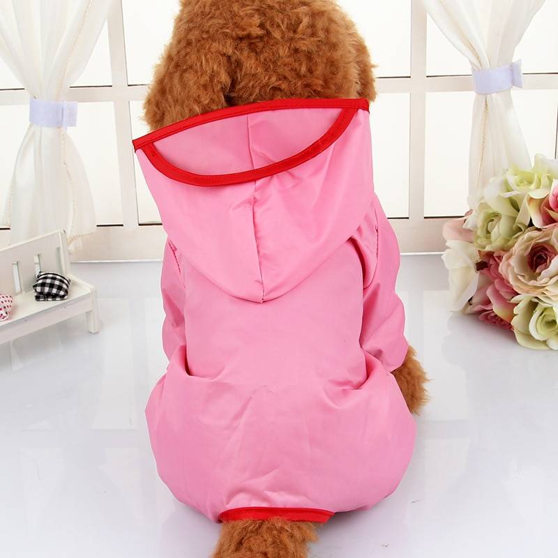 Hooded Dog Raincoat with Peak Cats & Dogs Dog Clothing cb5feb1b7314637725a2e7: Blue|Fluorescent green|Orange|Pink|Red|Yellow