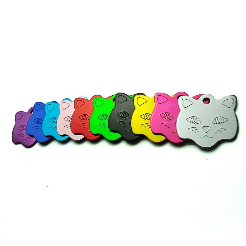 Customized Cat Style Aluminum ID Tags Set