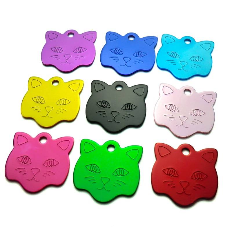 Customized Cat Style Aluminum ID Tags Set Cats & Dogs ID Tags cb5feb1b7314637725a2e7: Black|Blue|Green|Light Blue|Mixed|Pink|Purple|Red|Rose Red|silver|Yellow