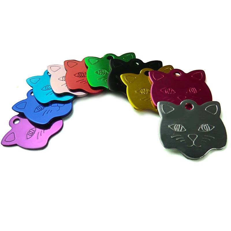 Customized Cat Style Aluminum ID Tags Set