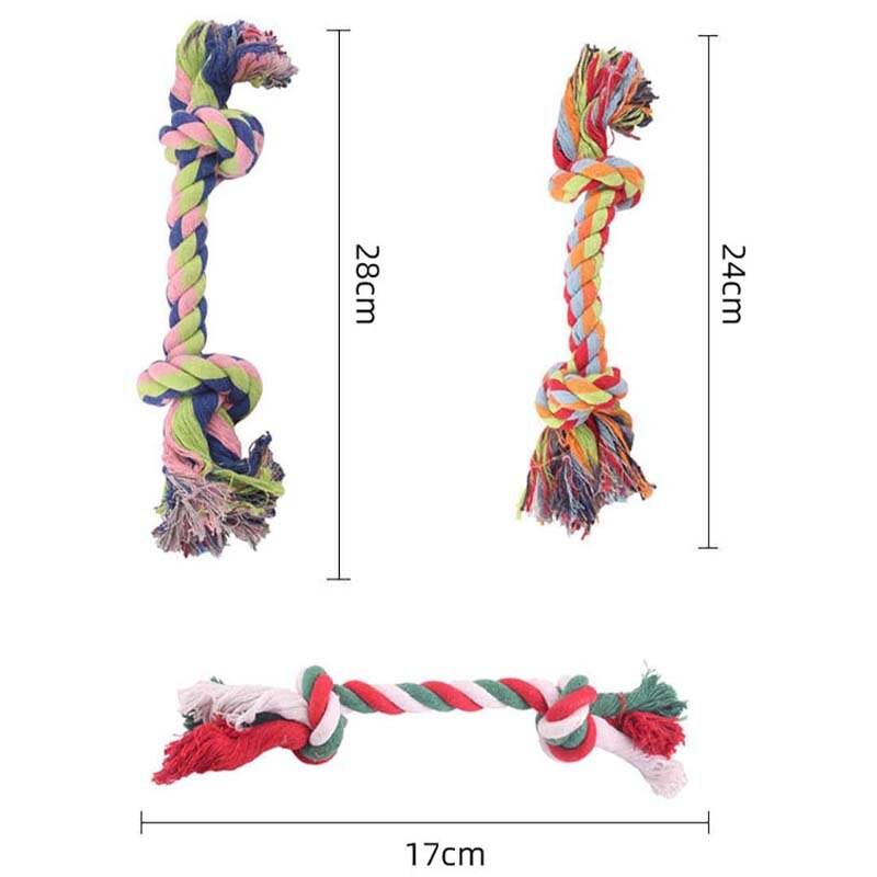 Colorful Cotton Dog Rope Toy Cats & Dogs Dog Toys cb5feb1b7314637725a2e7: Random