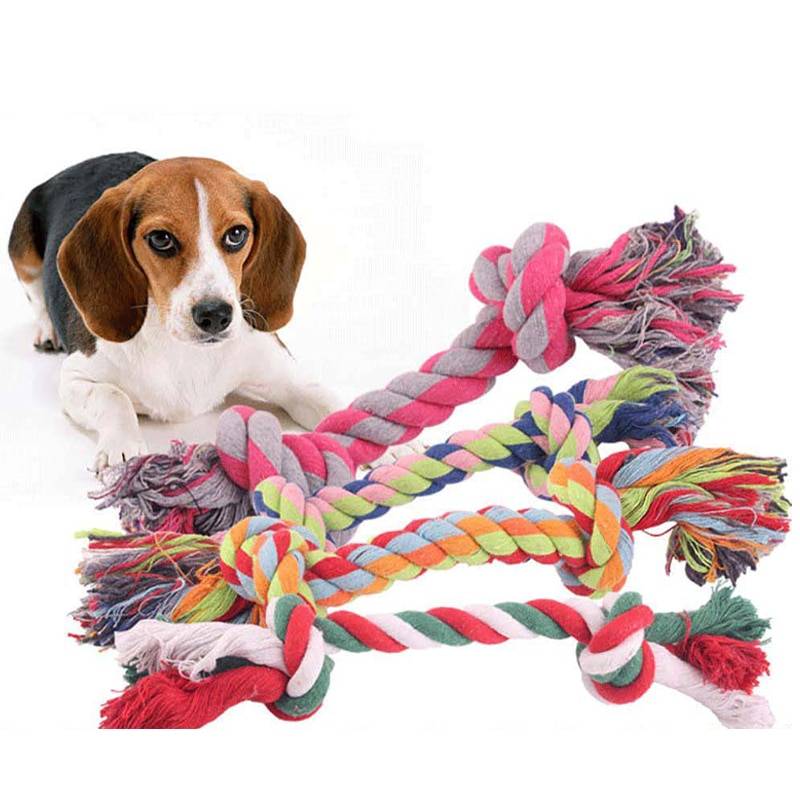 Colorful Cotton Dog Rope Toy Cats & Dogs Dog Toys cb5feb1b7314637725a2e7: Random