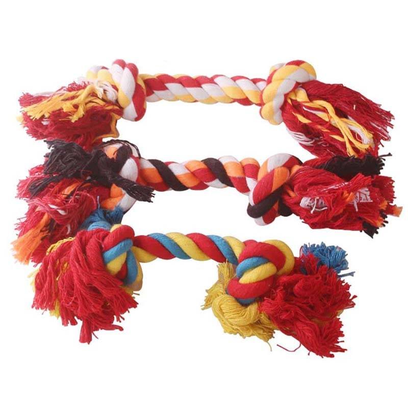 Colorful Cotton Dog Rope Toy Cats & Dogs Dog Toys cb5feb1b7314637725a2e7: Random