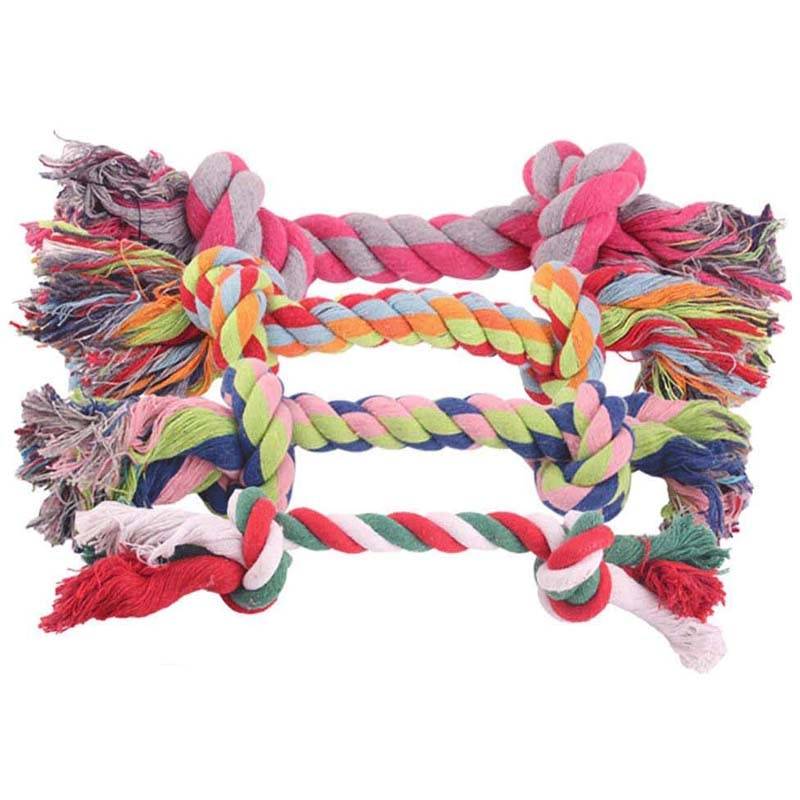 Colorful Cotton Dog Rope Toy Cats & Dogs Dog Toys cb5feb1b7314637725a2e7: Random