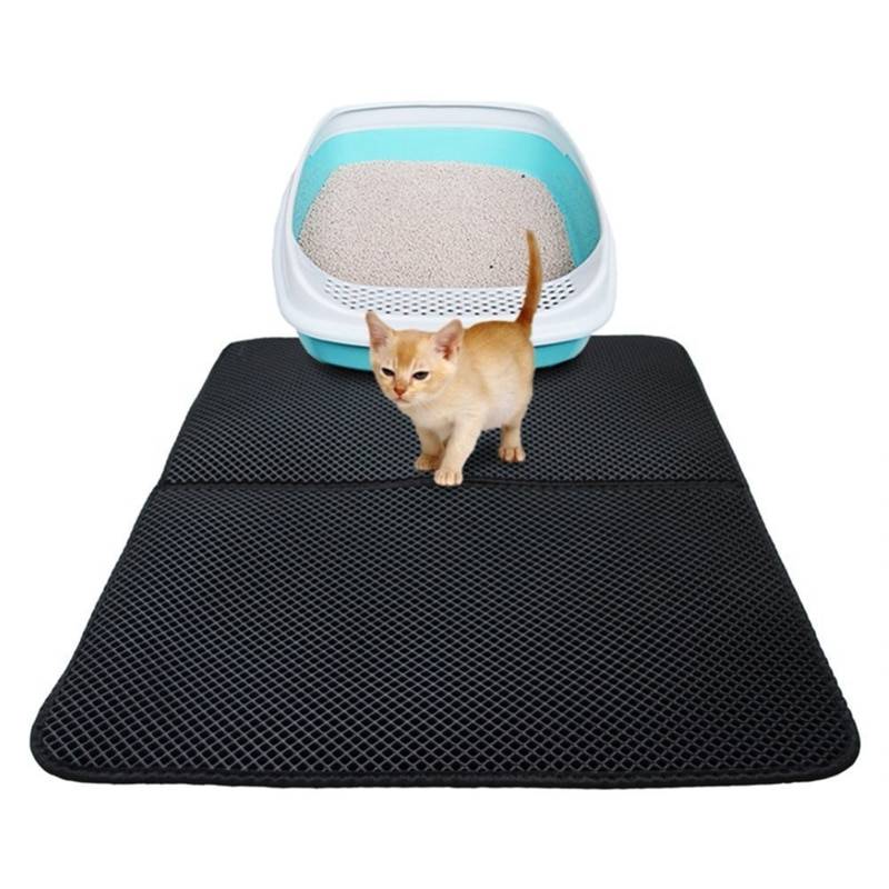 Double Layered Mat for Cats Cats & Dogs Pet Toilet cb5feb1b7314637725a2e7: Black|Gray