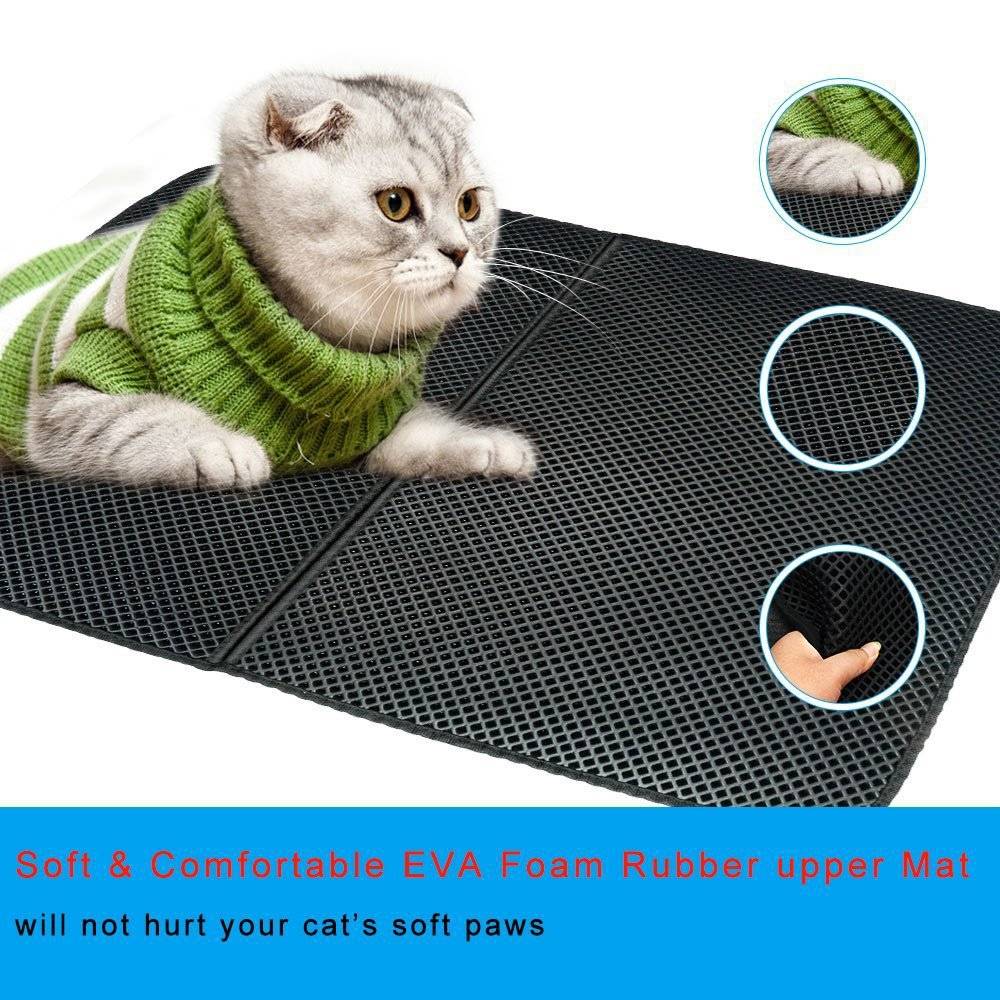 Double Layered Mat for Cats Cats & Dogs Pet Toilet cb5feb1b7314637725a2e7: Black|Gray