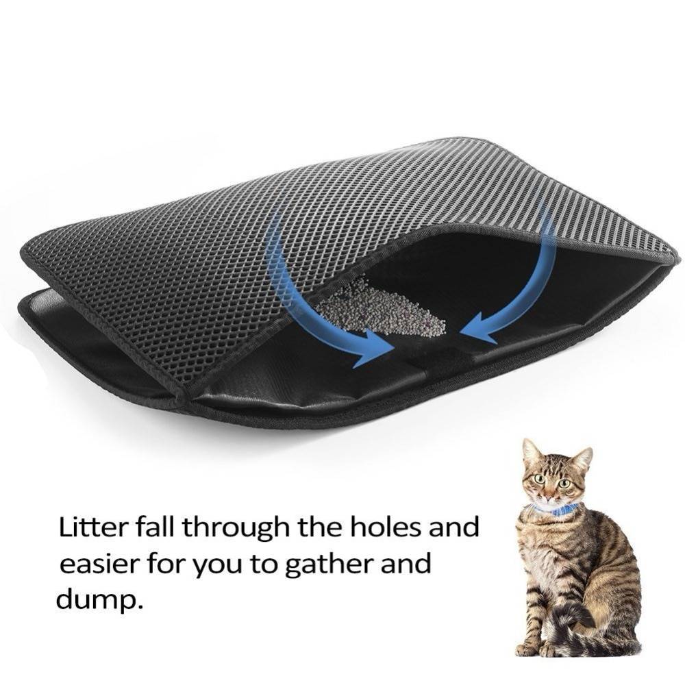 Double Layered Mat for Cats Cats & Dogs Pet Toilet cb5feb1b7314637725a2e7: Black|Gray