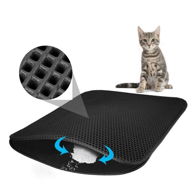 Double Layered Mat for Cats Cats & Dogs Pet Toilet cb5feb1b7314637725a2e7: Black|Gray