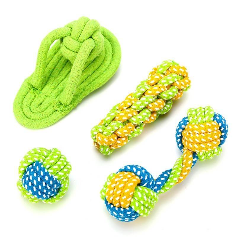 Eco-Friendly Cotton Rope Toy Cats & Dogs Dog Toys cb5feb1b7314637725a2e7: Green / Orange|Green Ball|Green Double Hook|Green Dumbbell|Green Holder|Green Hook|Green Slipper|Green with Knot