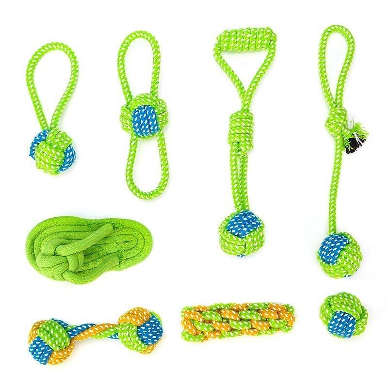 Eco-Friendly Cotton Rope Toy Cats & Dogs Dog Toys cb5feb1b7314637725a2e7: Green / Orange|Green Ball|Green Double Hook|Green Dumbbell|Green Holder|Green Hook|Green Slipper|Green with Knot