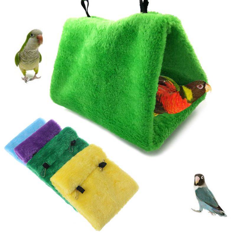 Bird's Plush Hanging Bed Birds Supplies cb5feb1b7314637725a2e7: Blue|Green|Purple|Yellow