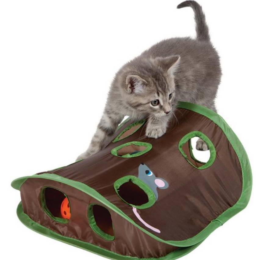 Hidden Mouse Hunting Toy for Cats Cat Toys Cats & Dogs cb5feb1b7314637725a2e7: Brown