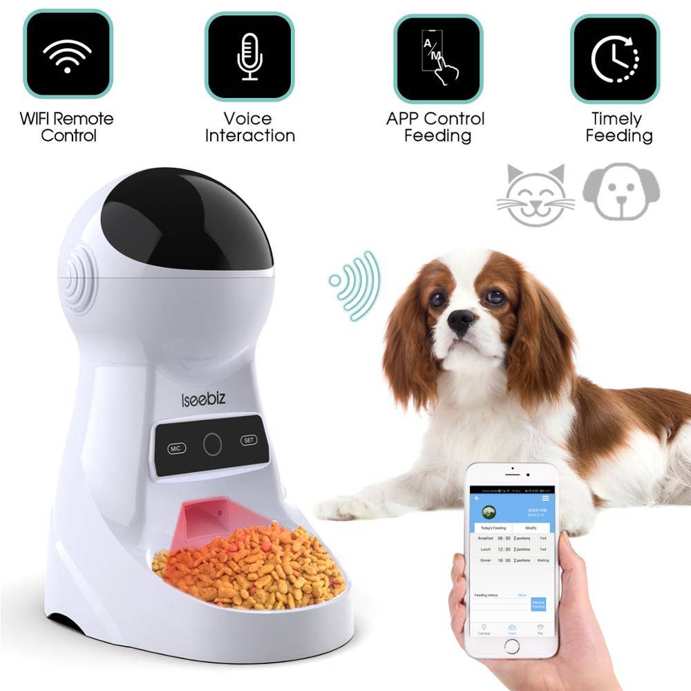 Automatic Pet Feeder with Voice Recording Cats & Dogs Pet Feeding Supplies a1fa27779242b4902f7ae3: LCD Screen|WiFi|WiFi and Camera