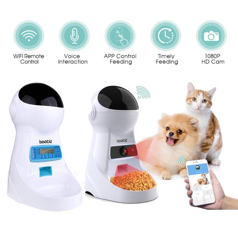 Automatic Pet Feeder with Voice Recording Cats & Dogs Pet Feeding Supplies a1fa27779242b4902f7ae3: LCD Screen|WiFi|WiFi and Camera