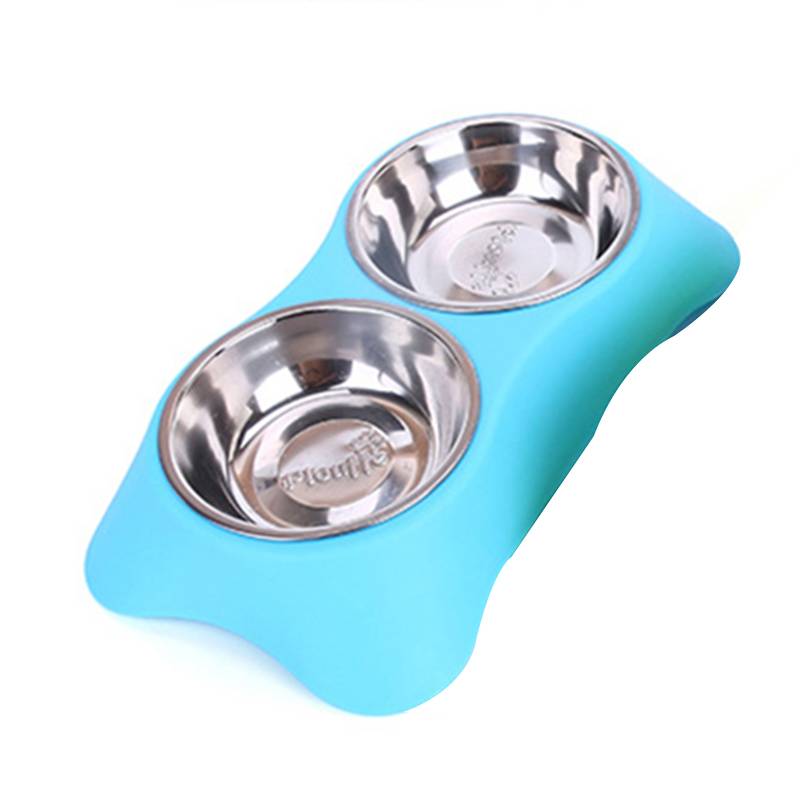 Stainless Steel Dog Bowl Set Cats & Dogs Pet Feeding Supplies cb5feb1b7314637725a2e7: Blue|Light Green|Pink